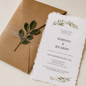 Partecipazione di nozze Botanica Kraft