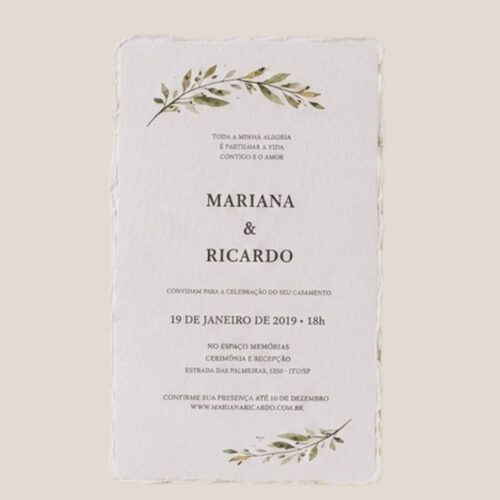 23 Partecipazione di nozze Botanica Kraft